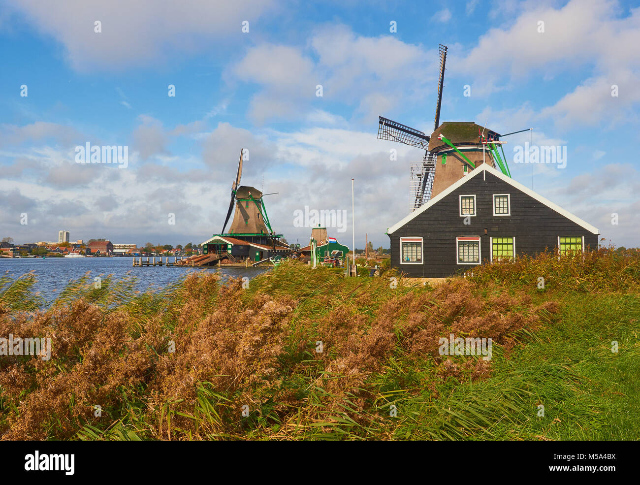 Zaanse Schans, einem Dorf in der Nähe von zaandijk in der Gemeinde Zaanstad, Nord Holland, Niederlande. Stockfoto