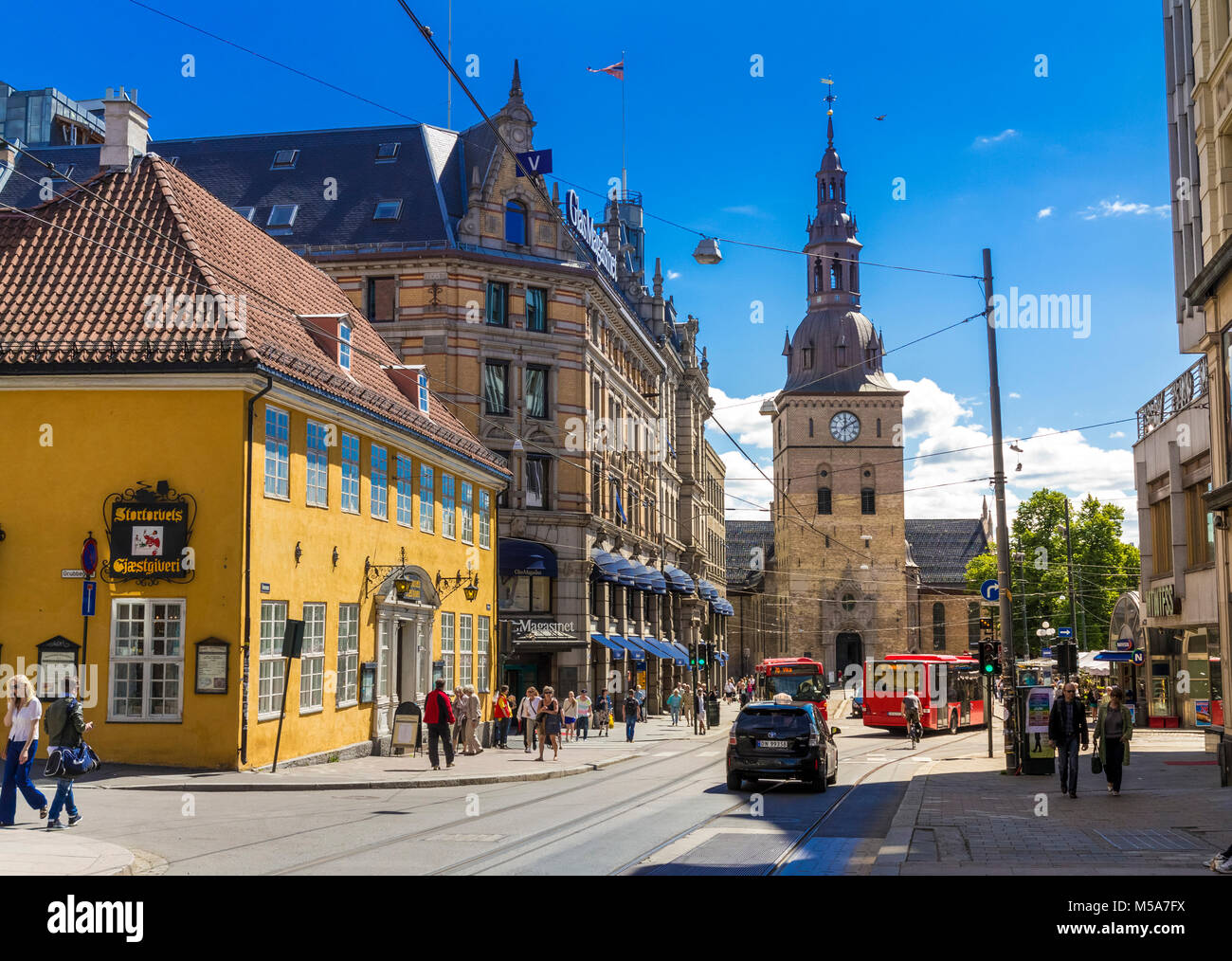 Stortorvet Square in Oslo, Norwegen im Sommer Stockfoto