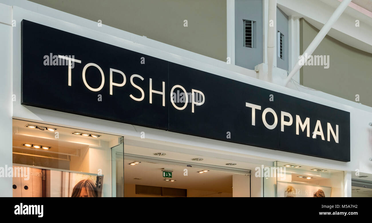 Topshop & Topman Store anmelden Logo, Großbritannien Stockfoto