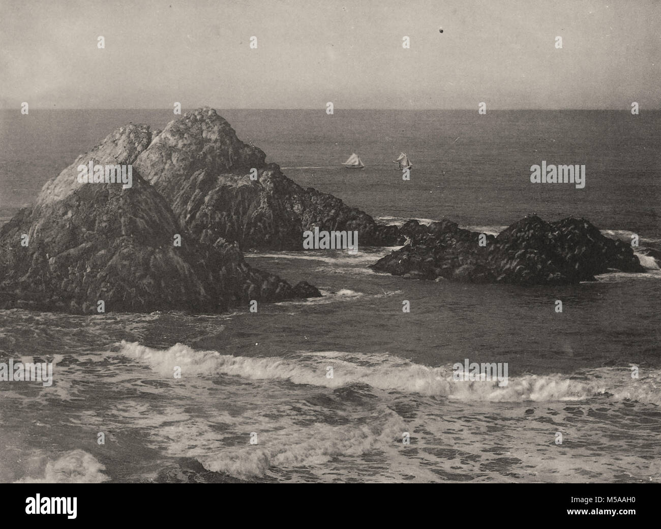 Die SEAL ROCKS - San Francisco im Jahr 1900 - Vintage Fotografie Stockfoto