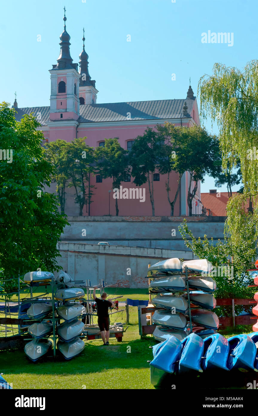 Wigierski Park Narodowy, das Kloster von Camaldoli und Legenden, Kajak Rafting und See Wigry Stockfoto