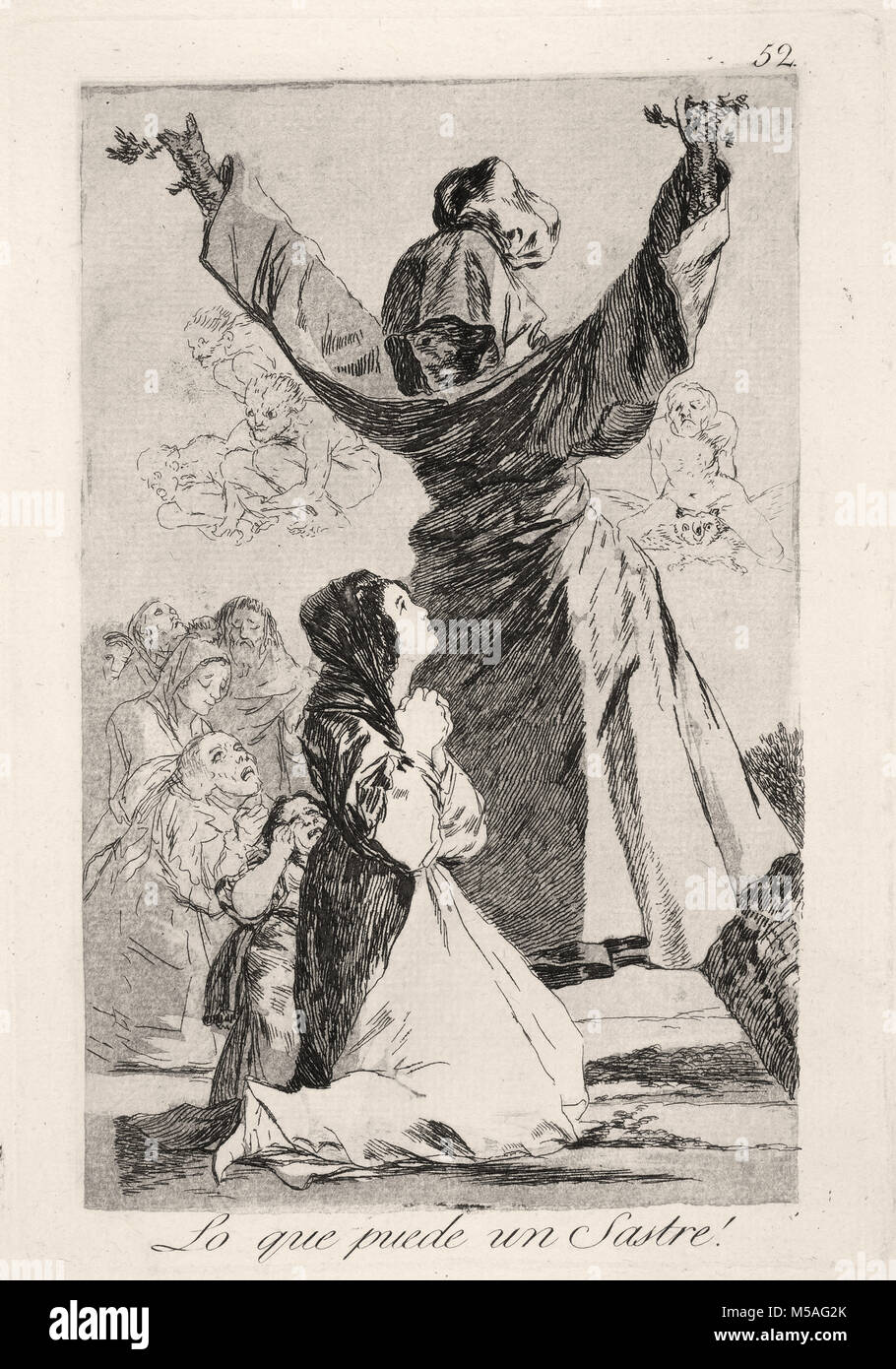 Francisco de Goya - Los Caprichos - Nr. 52 - Lo Que Puede un Sastre! Stockfoto