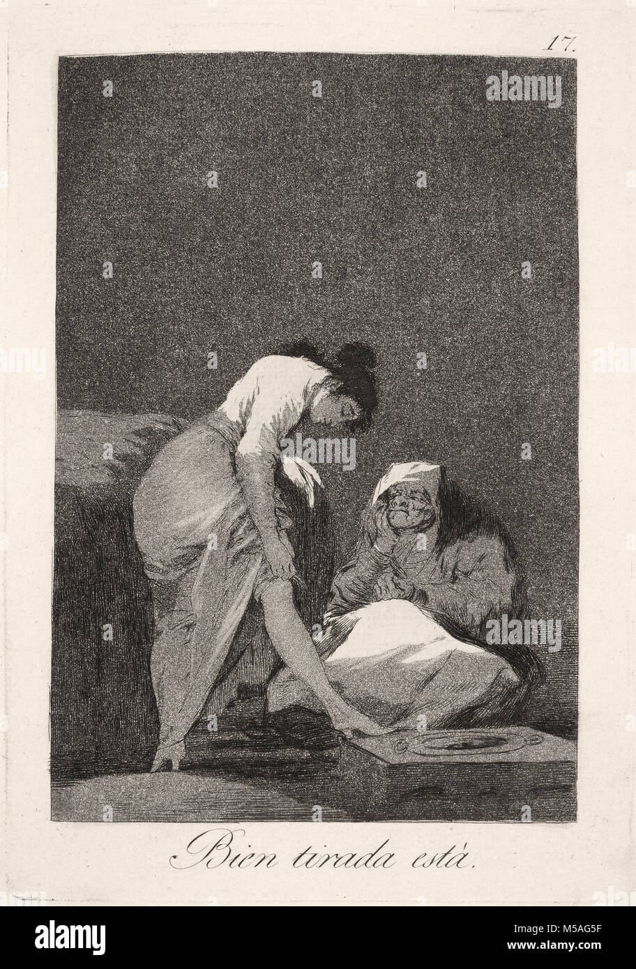 Francisco de Goya - Los Caprichos - Nr. 17 - Bien Tirada está Stockfoto