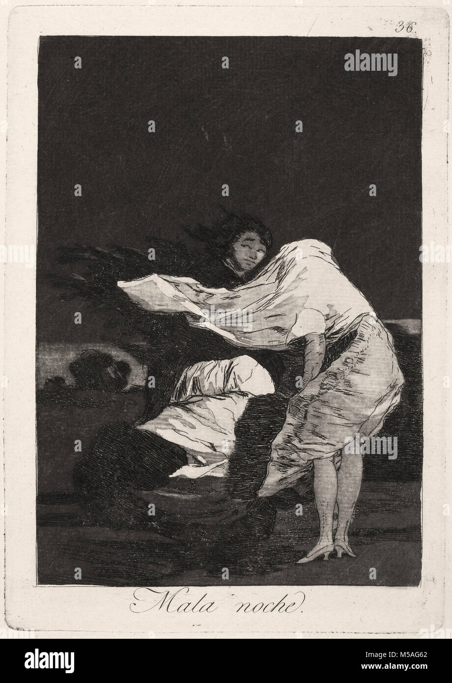 Francisco de Goya - Los Caprichos - Nr. 36 - Mala noche Stockfoto