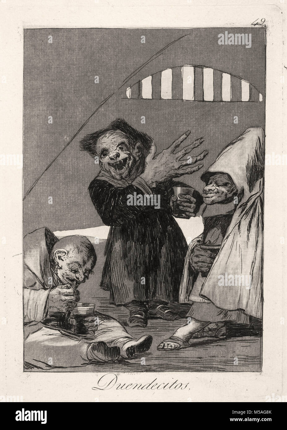 Francisco de Goya - Los Caprichos - Nr. 49 - Duendecitos Stockfoto
