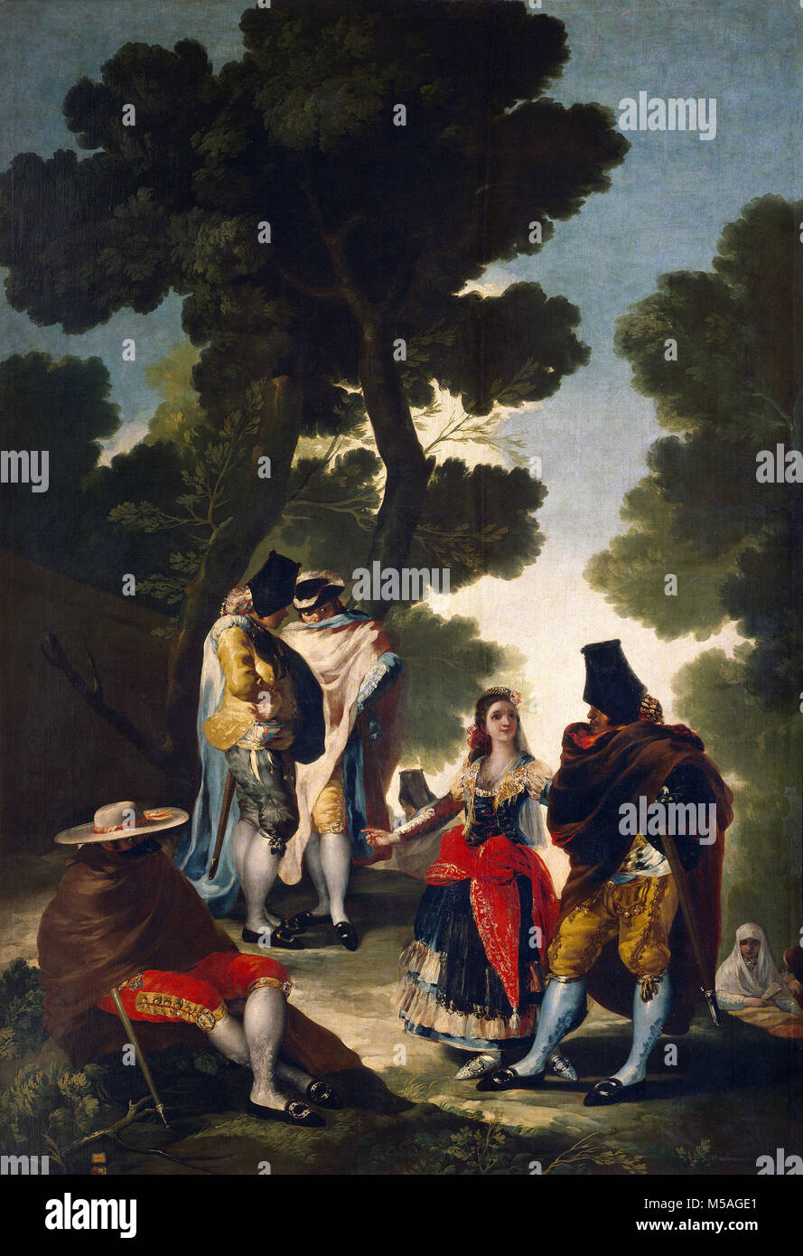 Francisco de Goya - die Maja und getarnte Männer oder ein Spaziergang durch Andalusien Stockfoto