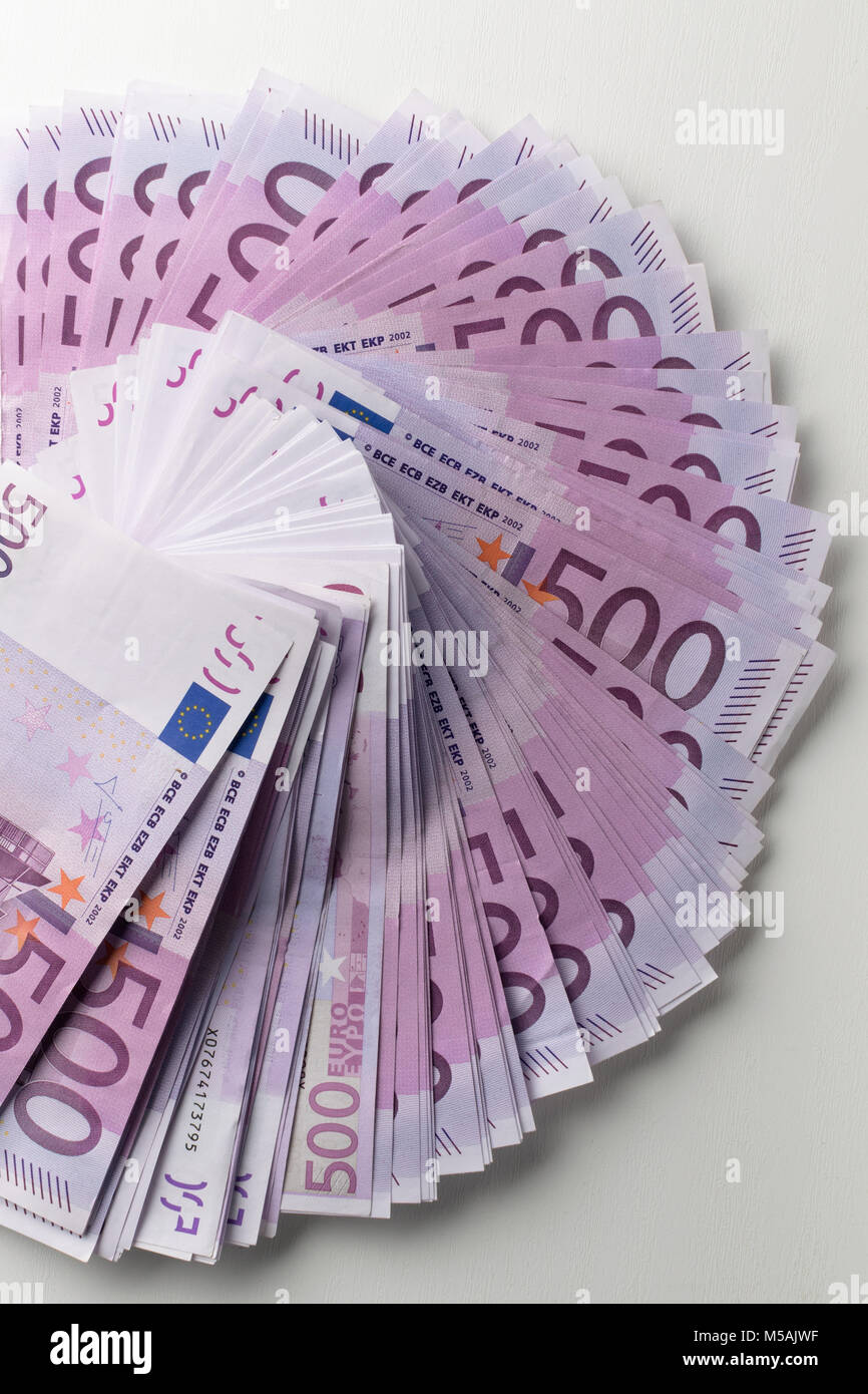 Viele 500 Euro Banknoten Eu Wahrung Stockfotografie Alamy