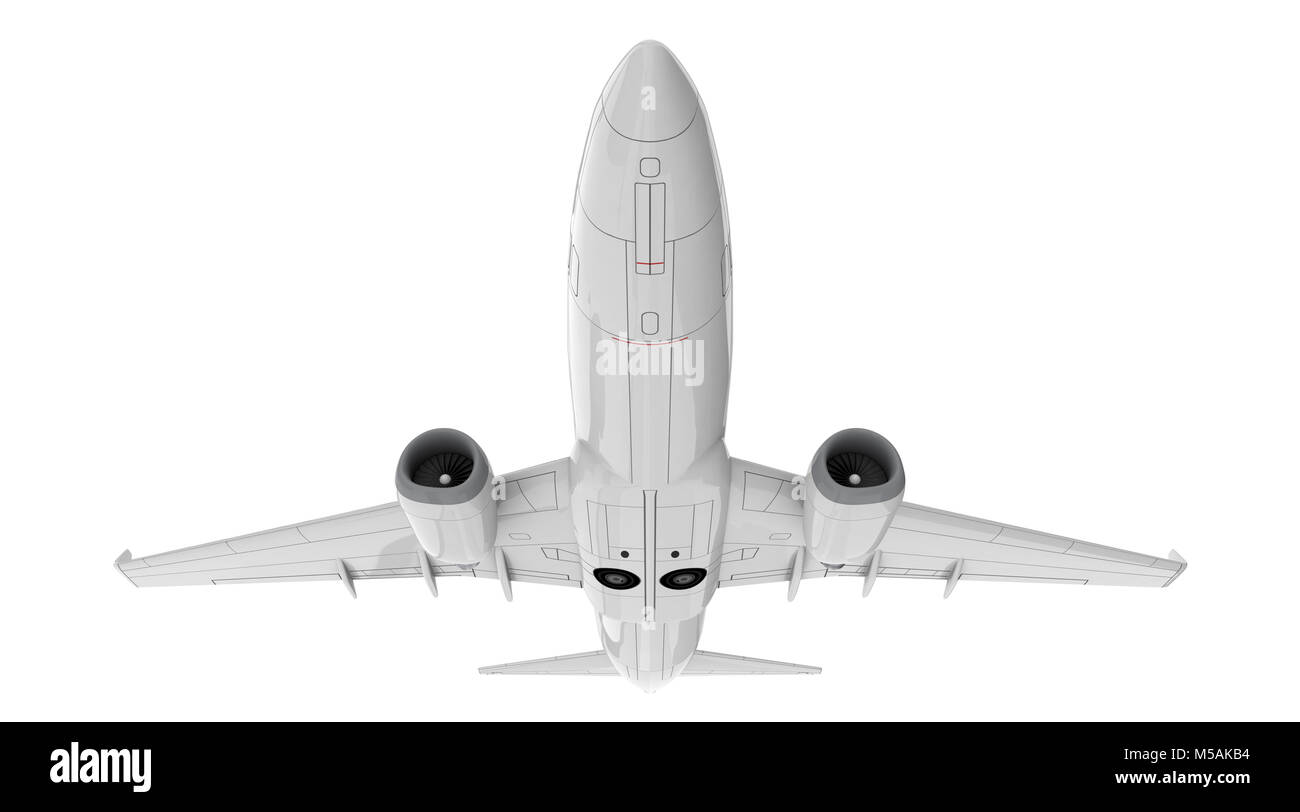 Kommerzielle Flugzeug. 3D-Render. Vorne unten anzeigen Stockfoto
