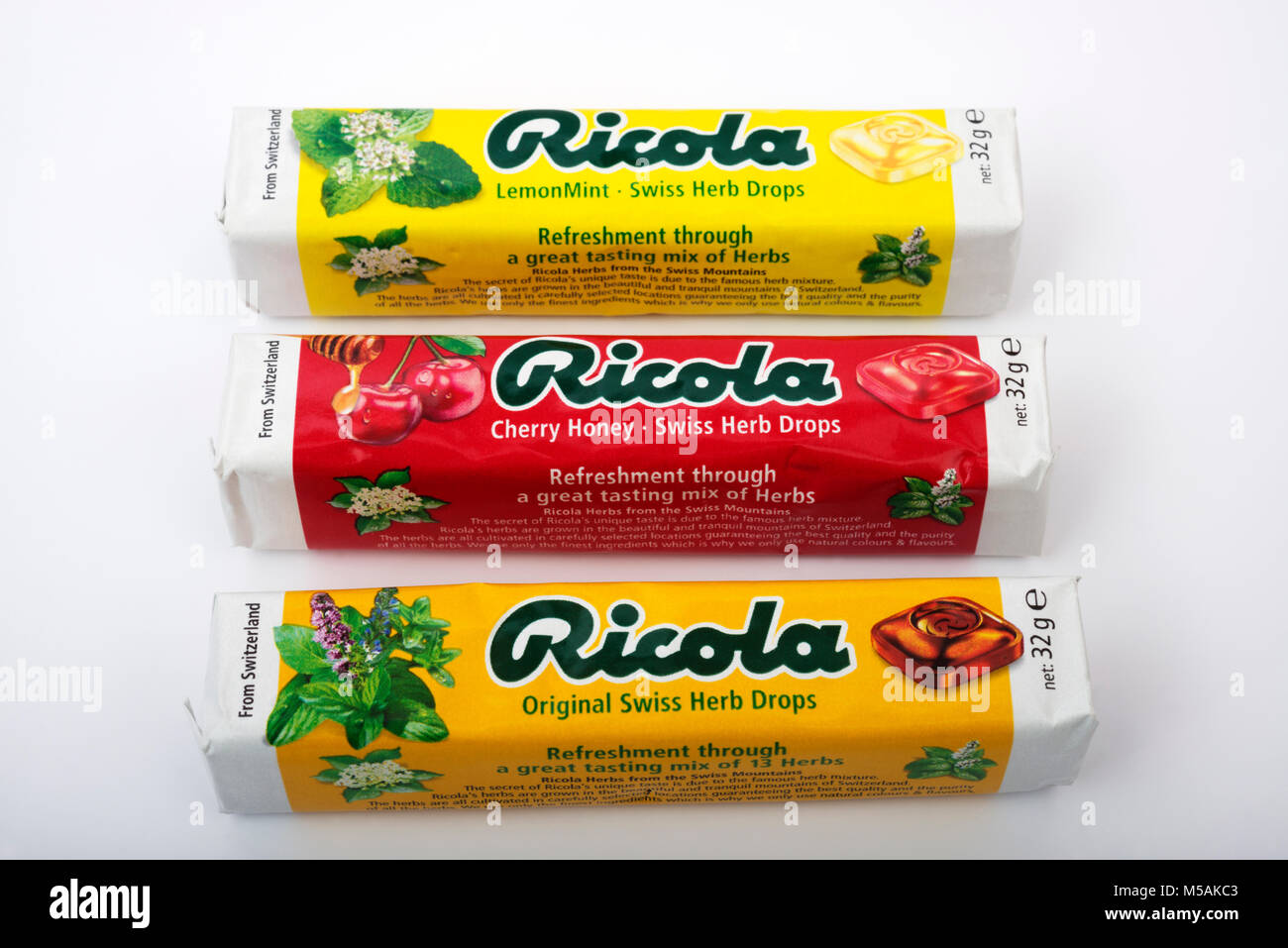 Ricola Schweizer Kräuter Tropfen Stockfoto