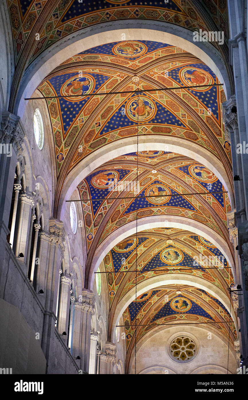 Bemalte Gewölbe der Cattedrale di San Martino, Dom von Lucca, Tunscany, Italien, Stockfoto