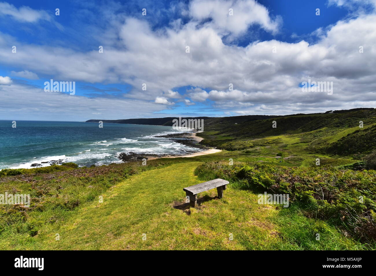 Unbegrenzte atemberaubende Szenen, Hunderte von Fotos auf der Ikonischen lange Distanz Great Ocean Walk, Apollo Bay, Victoria, Australien Stockfoto