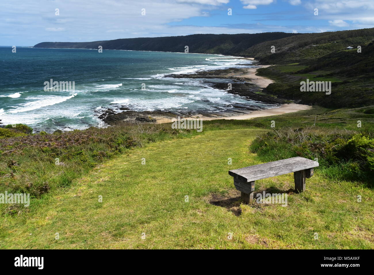 Unbegrenzte atemberaubende Szenen, Hunderte von Fotos auf der Ikonischen lange Distanz Great Ocean Walk, Apollo Bay, Victoria, Australien Stockfoto