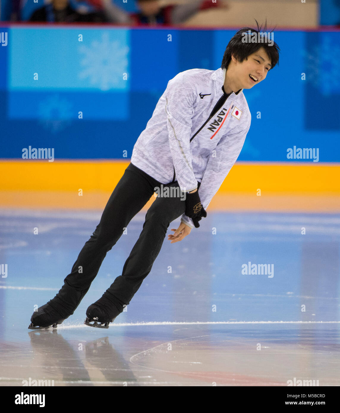 Yuzuru HANYU (JPN), Ausstellung Gala Training, Olympische Winterspiele 2018, PyeongChang Gangneung Ice Center, Südkorea am 22. Februar 2018. Credit: Enrico Calderoni/LBA/Alamy leben Nachrichten Stockfoto