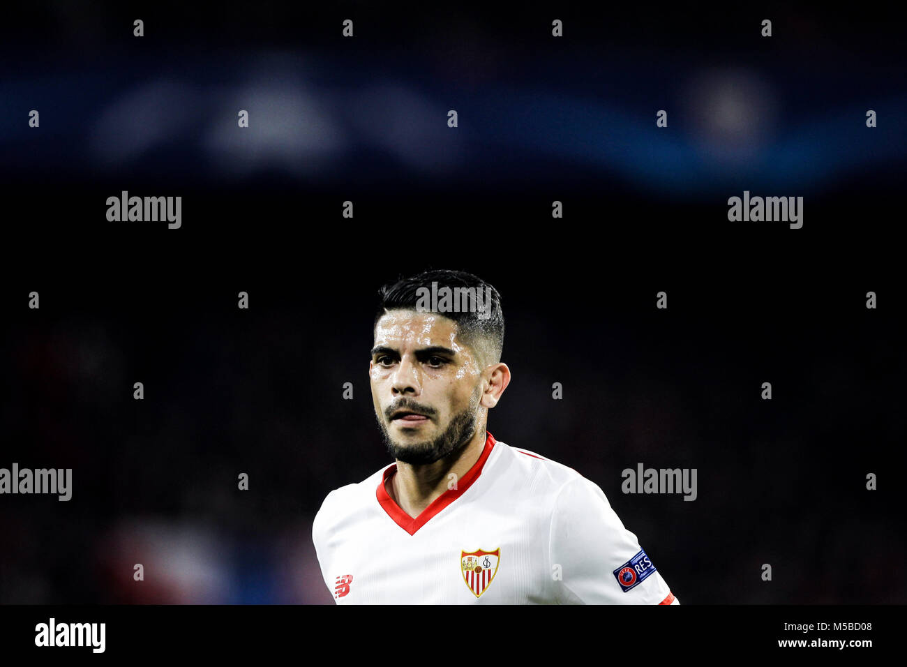 Sevilla, Spanien. 21. Februar 2018, Ramon Sanchez Pizjuan, Sevilla, Spanien; UEFA Champions League Fußball, Umlauf von 16, 1 Bein, Sevilla gegen Manchester United; Argentinische Spieler oder Sevilla Banega Credit: UKKO Images/Alamy leben Nachrichten Stockfoto