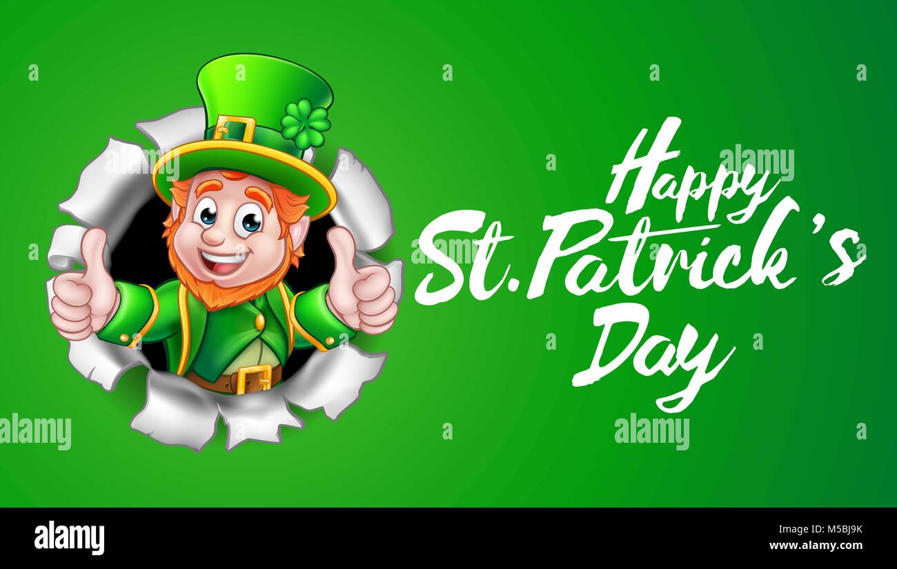 Happy St Patricks Day Leprechaun Daumen hoch Stock Vektor