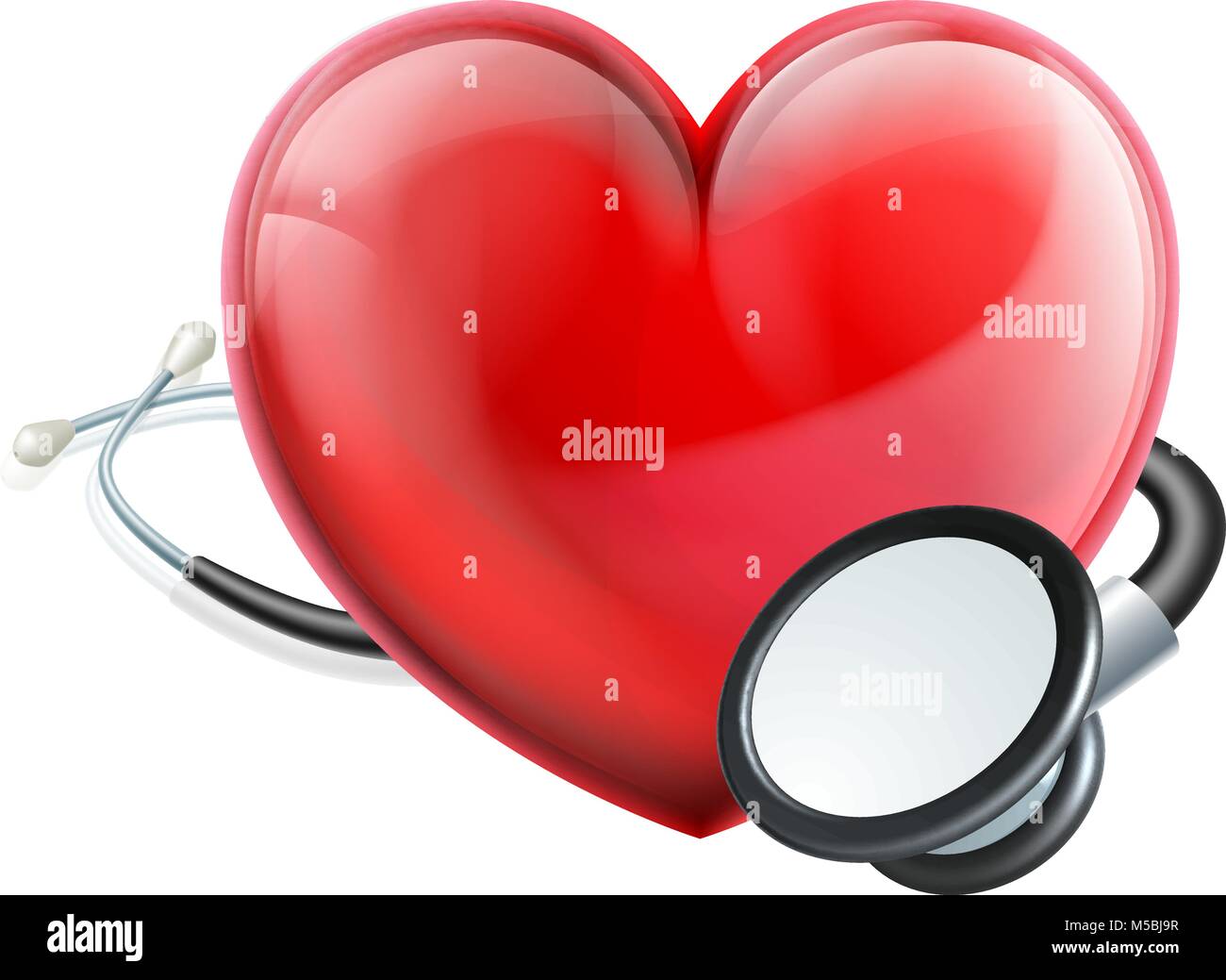 Herz Symbol und Stethoskop Konzept Stock Vektor