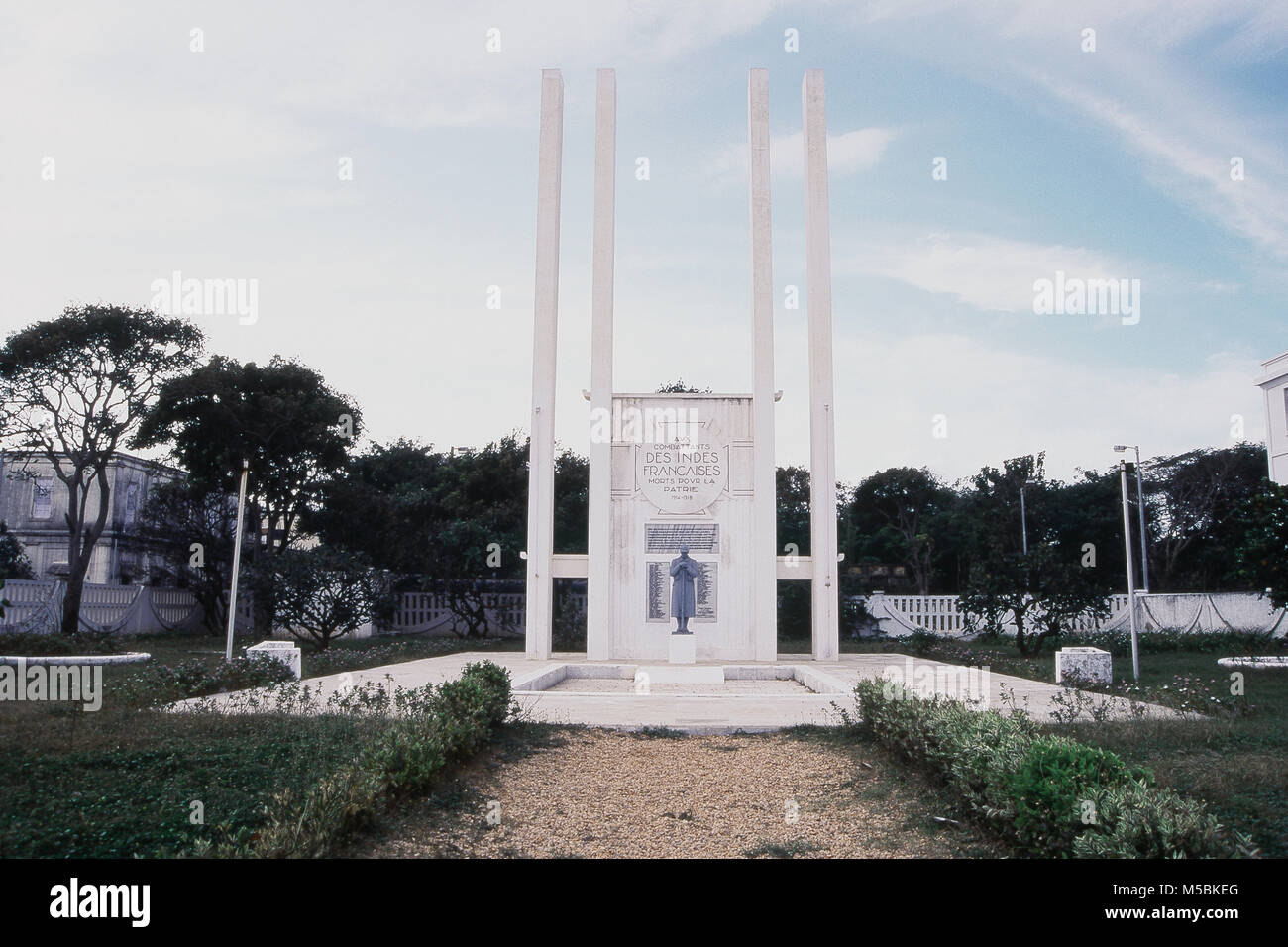 Französisch War Memorial an Goubert Salai, Pondicherry in Indien Stockfoto