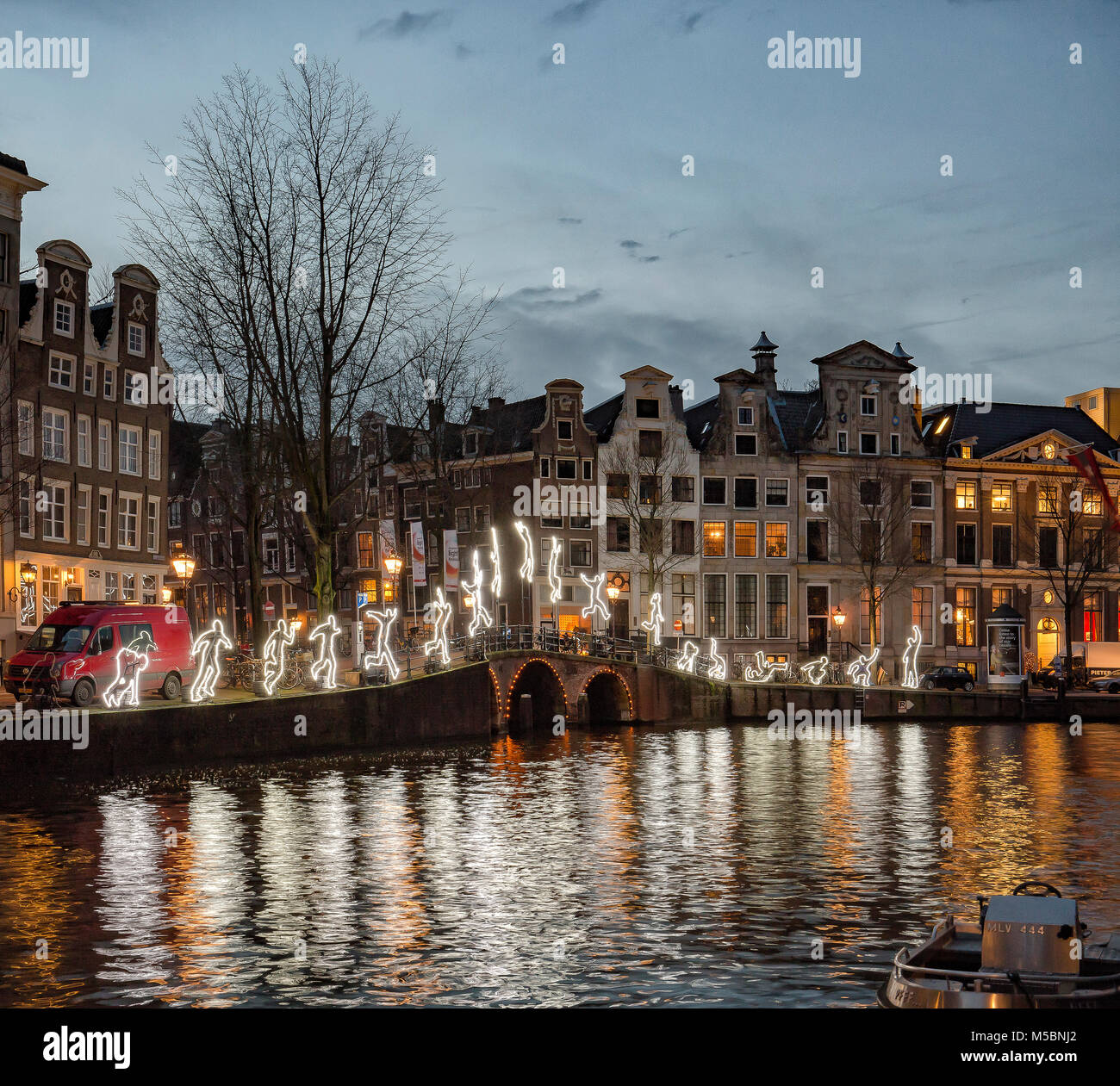 Der Vertrag von Amsterdam Licht Festival Kunst Projekt Stockfoto