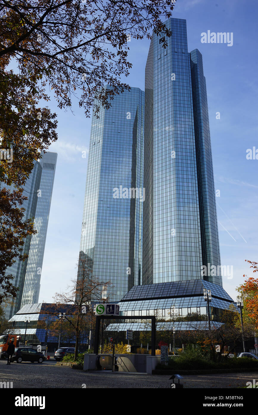 Deutsche Bank Twin Towers, Frankfurt, Deutschland Stockfoto