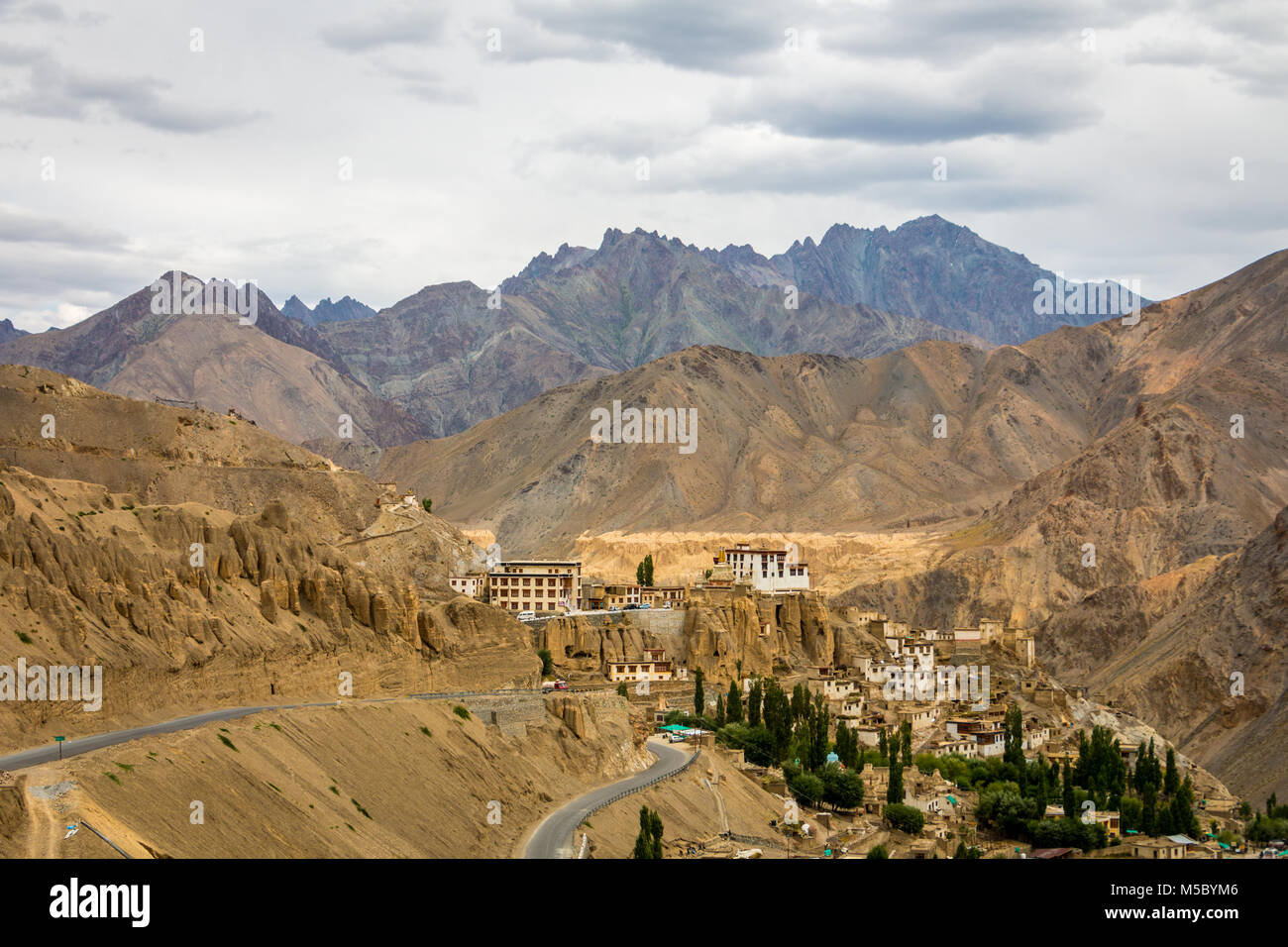 Anzeigen von Lamayuru Kloster, Leh, Ladakh, Jammu, Kaschmir, Indien Stockfoto