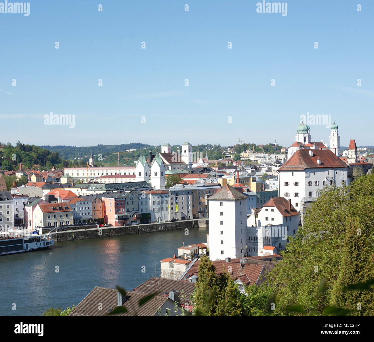 Veste Niederhaus Schloss Festung und Altstadt, Passau, Niederbayern, Bayern, Deutschland, Europa, Deutschland, Bayern, Deutschland, Europa ich Veste Niedrhaus und Altst Stockfoto