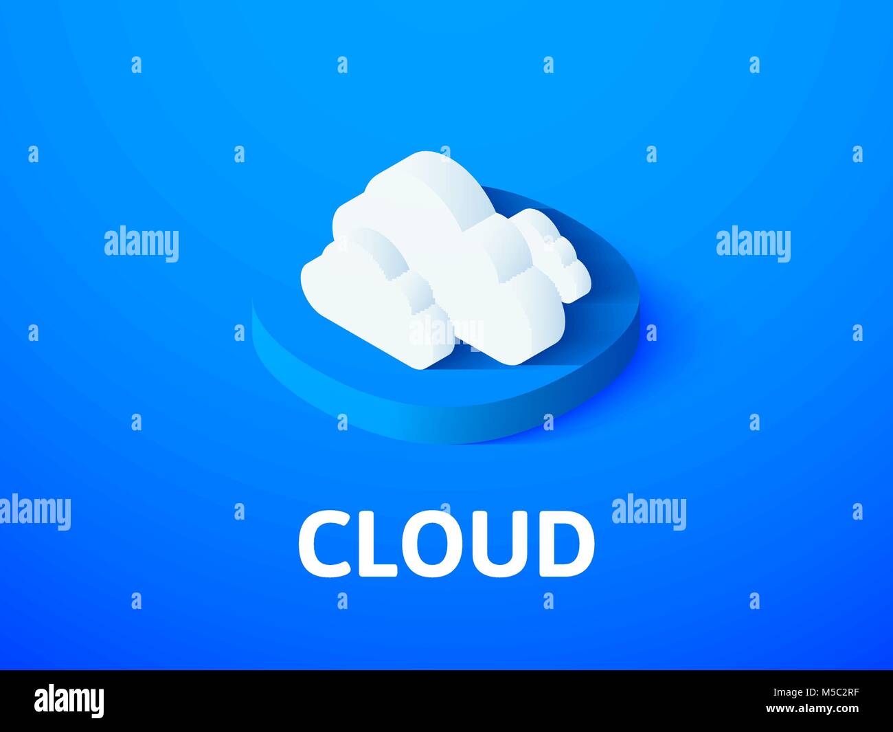 Cloud isometrische Symbol Farbe Hintergrund isoliert Stock Vektor