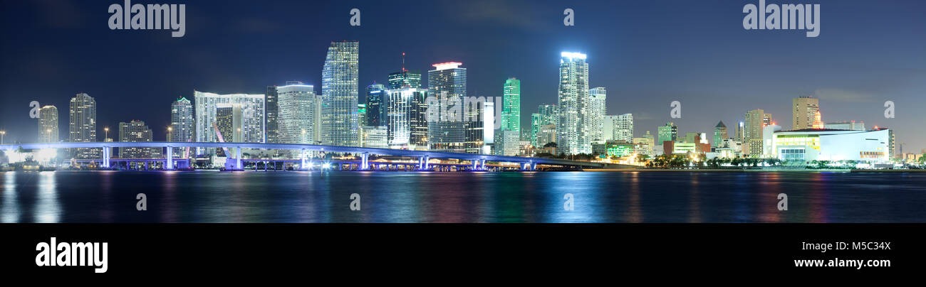 Die Skyline der Innenstadt, Miami, Florida, USA Stockfoto