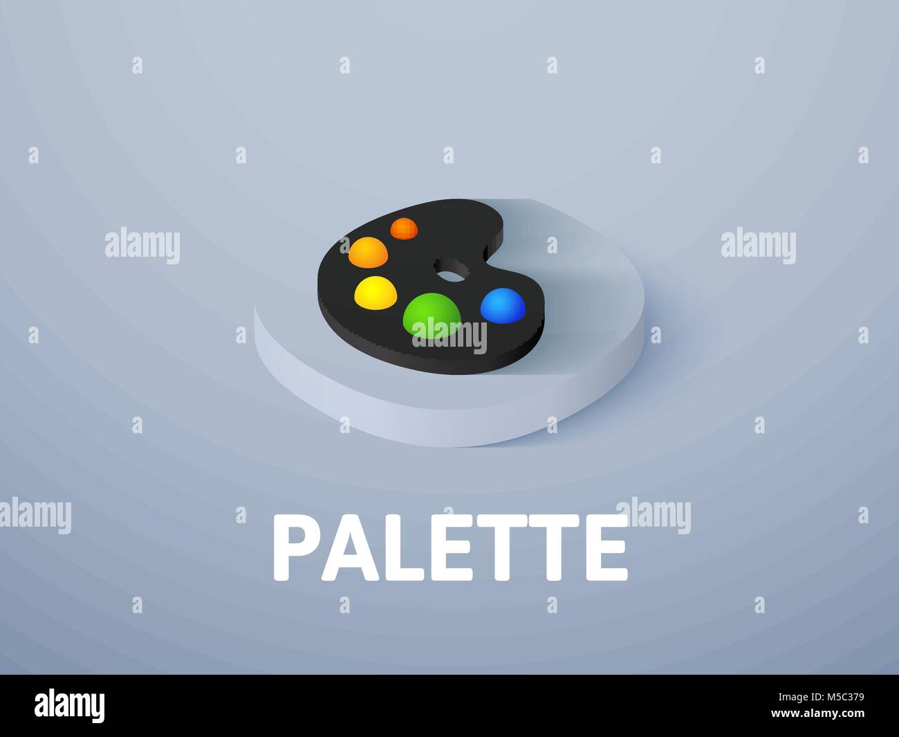 Palette isometrische Symbol Farbe Hintergrund isoliert Stock Vektor