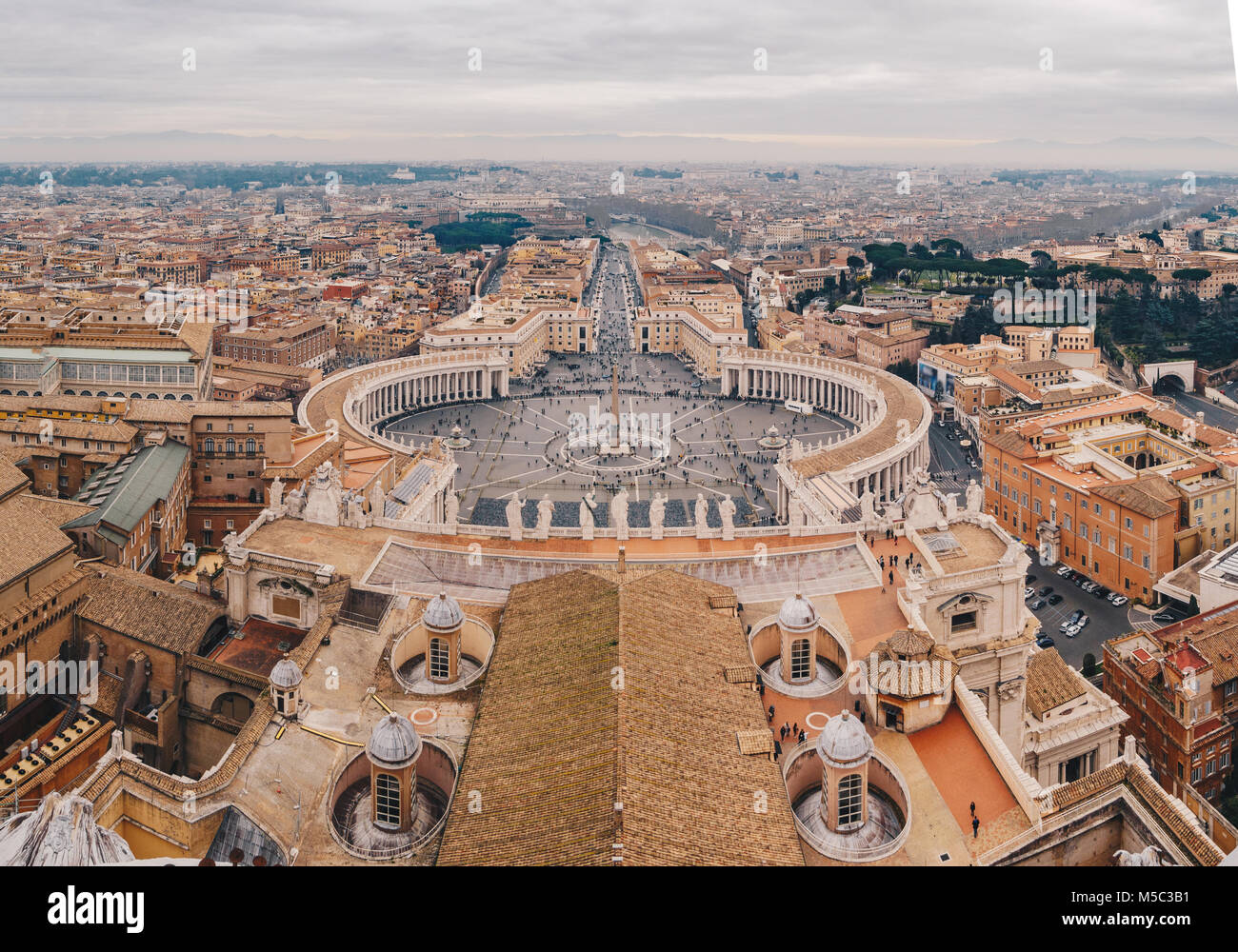 Panorama von Rom Saint Peter's Square als aus der Luft gesehen Stockfoto