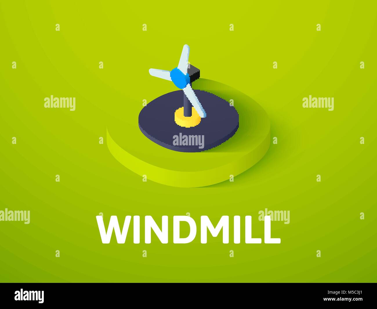 Mühle isometrische Symbol Farbe Hintergrund isoliert Stock Vektor