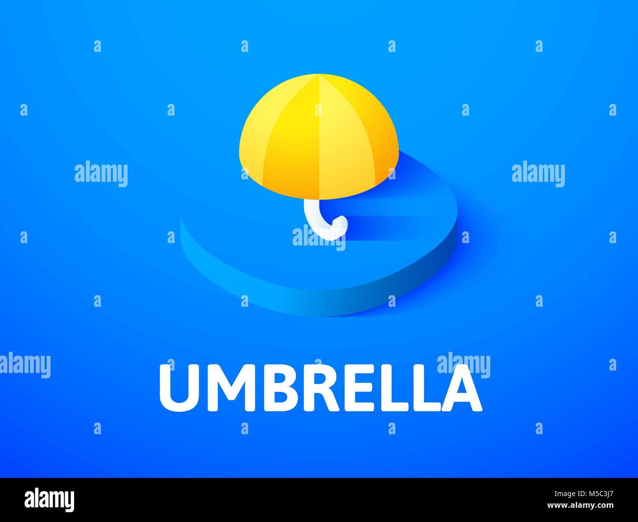 Regenschirm isometrische Symbol Farbe Hintergrund isoliert Stock Vektor