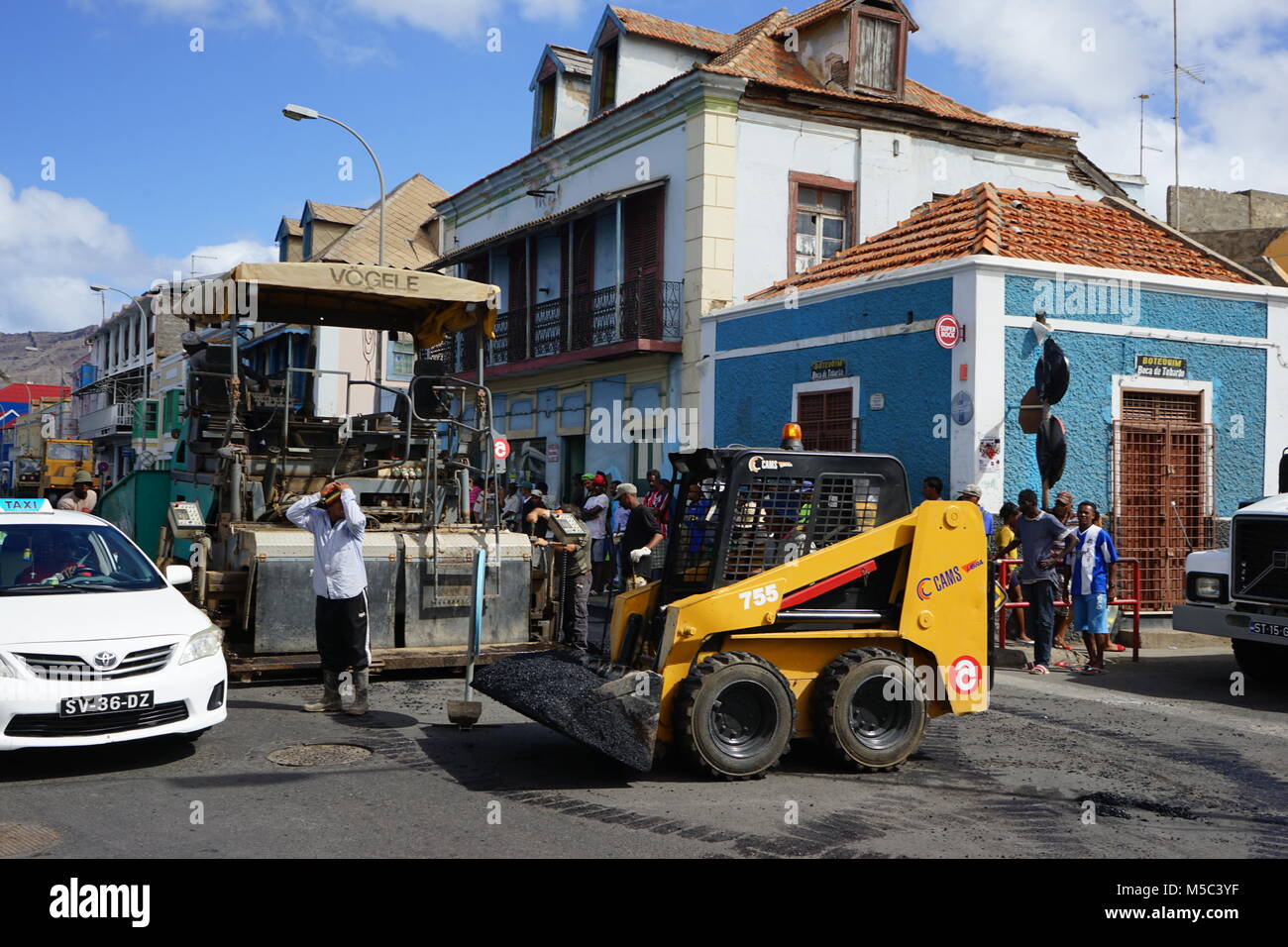 Straßenarbeiten, Midelo, Sao Vicente, Kap Verde Stockfoto