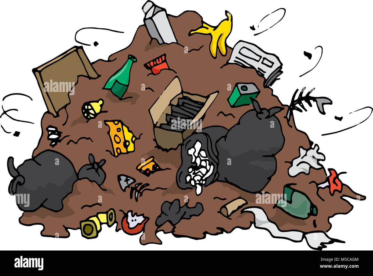 Cartoon Illustration der Haufen verwesenden Müll Stock Vektor