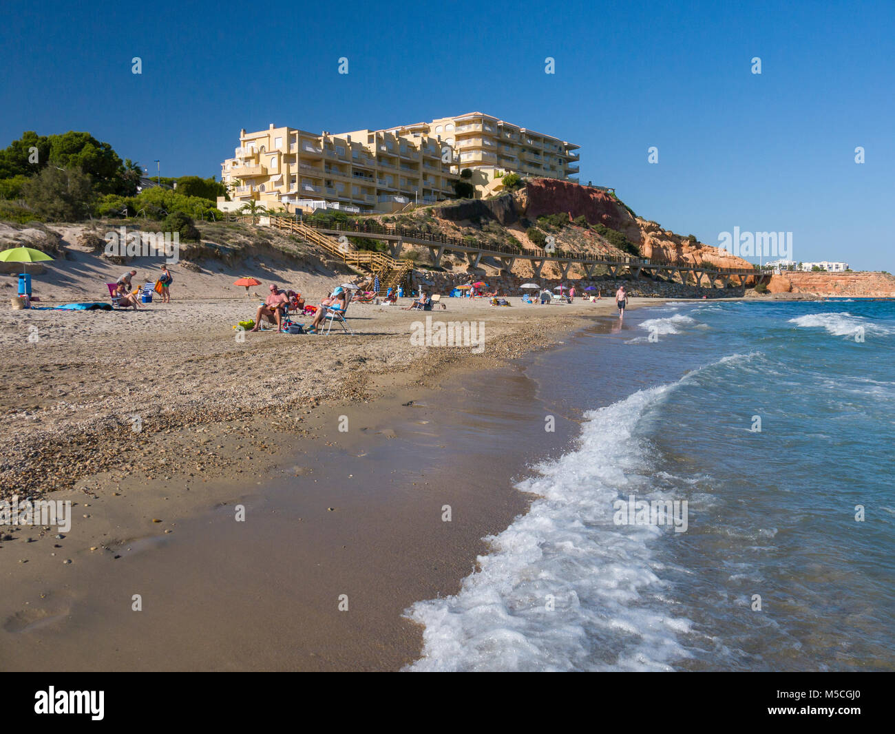 Strand von glea in Dehesa de Campoamor, Orihuela Costa, Alicante, Spanien. Stockfoto