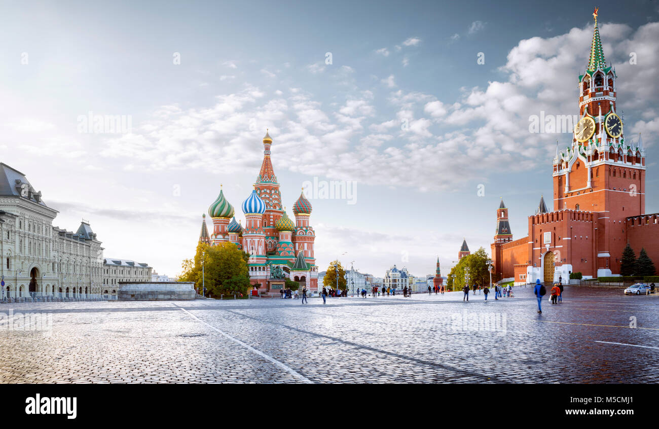 Panorama auf dem Roten Platz in Moskau, Russland Stockfoto