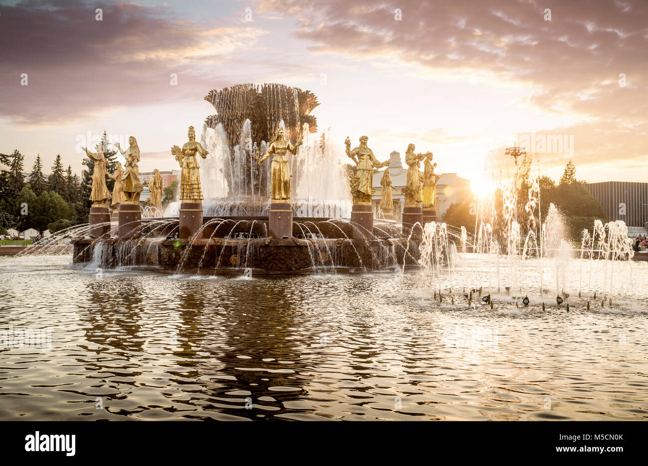 Brunnen der Nation Freundschaft in der Vdnh, Moskau, Russland Stockfoto