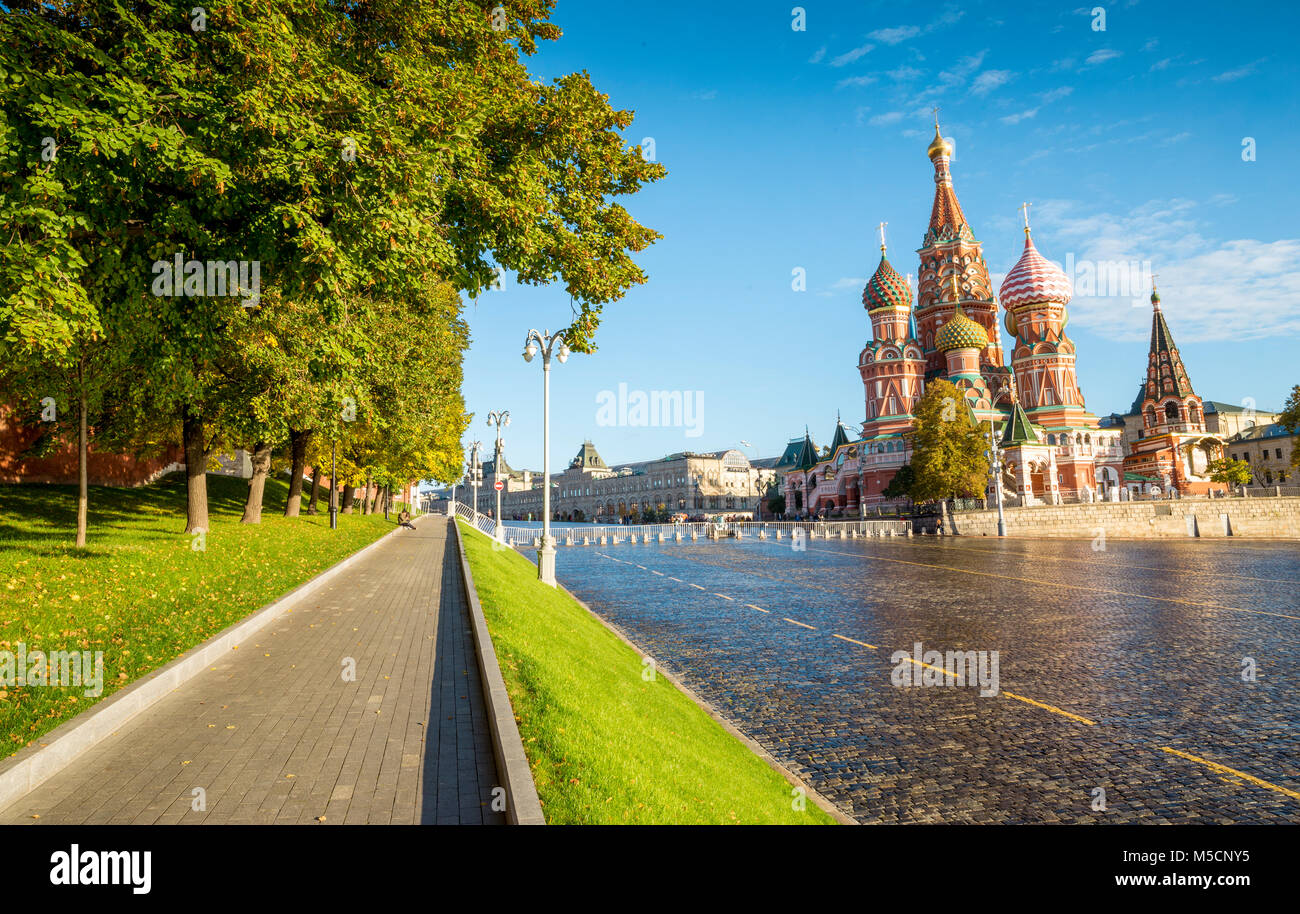 Panorama auf dem Roten Platz in Moskau, Russland Stockfoto