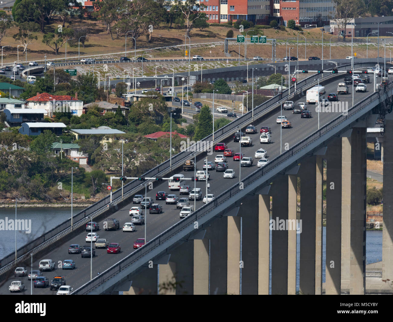 Tasman Bridge ist ein 5-spurige Brücke Hobart Tasmanien, Australia‎ Stockfoto