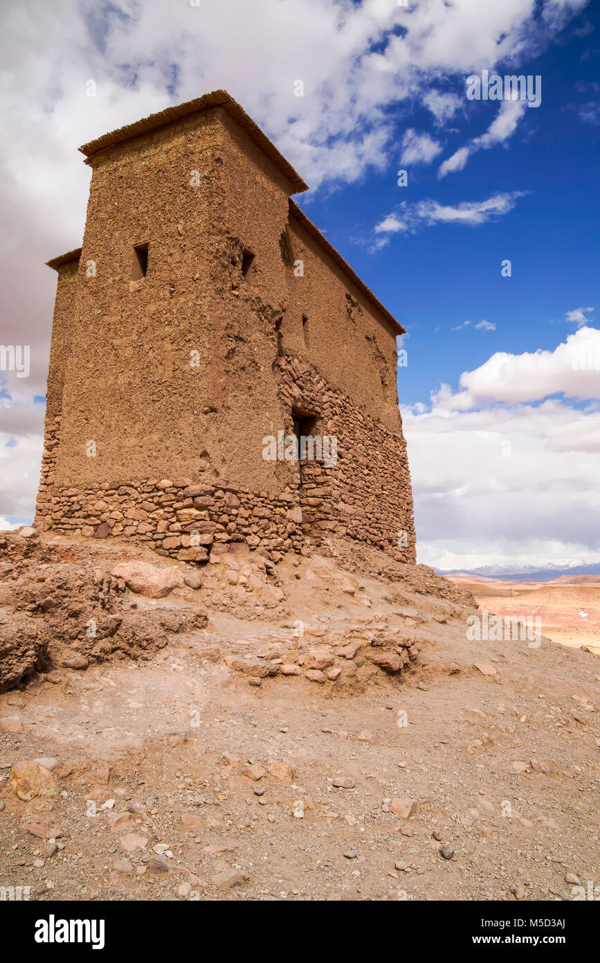 Die antike Stadt Ait Benhaddou liegt an der alten Karawanenroute zwischen der Sahara und Marrakesch im heutigen Marokko. Stockfoto