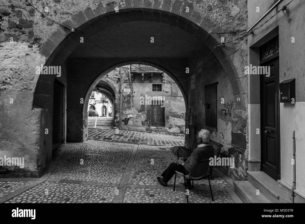 Ein Blick auf das Dorf Sambuca Di Sicilia, Italien. Sambuca Di Sicilia ist eine Gemeinde in der Provinz Agrigent in der italienischen Region Sizilien, lo Stockfoto