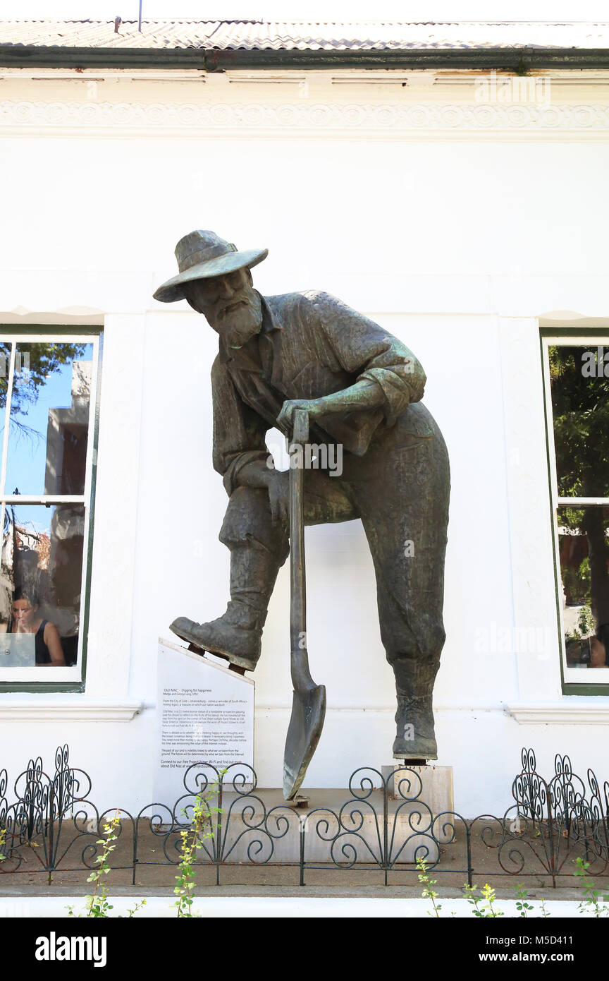 Alte MAC Graben für Glück, ein Tribut an Südafrikas Bergbau Erbe in der Stadt Stellenbosch in der Western Cape Provinz. Stockfoto