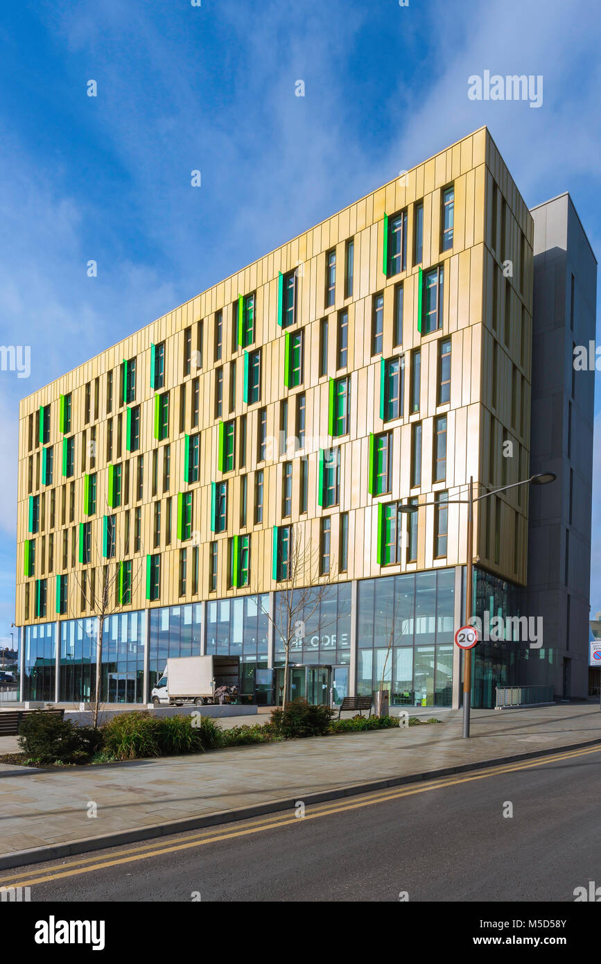 Newcastle UK Architektur, mit Blick auf die zentralen Gebäude - eine Drehscheibe für neue Unternehmen in der Wissenschaft zentralen Gegend von Newcastle upon Tyne, England, Großbritannien gelegen Stockfoto