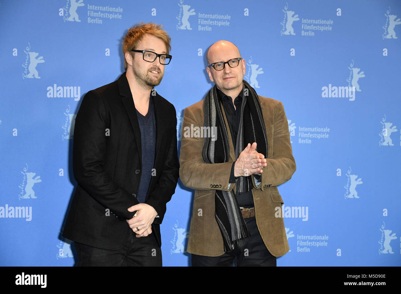 Berlin, Deutschland. 21 Feb, 2018. Joshua Leonard und Steven Soderbergh während der "Unsane / Ausgeliefert" fotoshooting an der 68. Internationalen Filmfestspiele Berlin/Berlinale 2018 am 21. Februar 2018 in Berlin, Deutschland. | Verwendung weltweit Quelle: dpa/Alamy leben Nachrichten Stockfoto