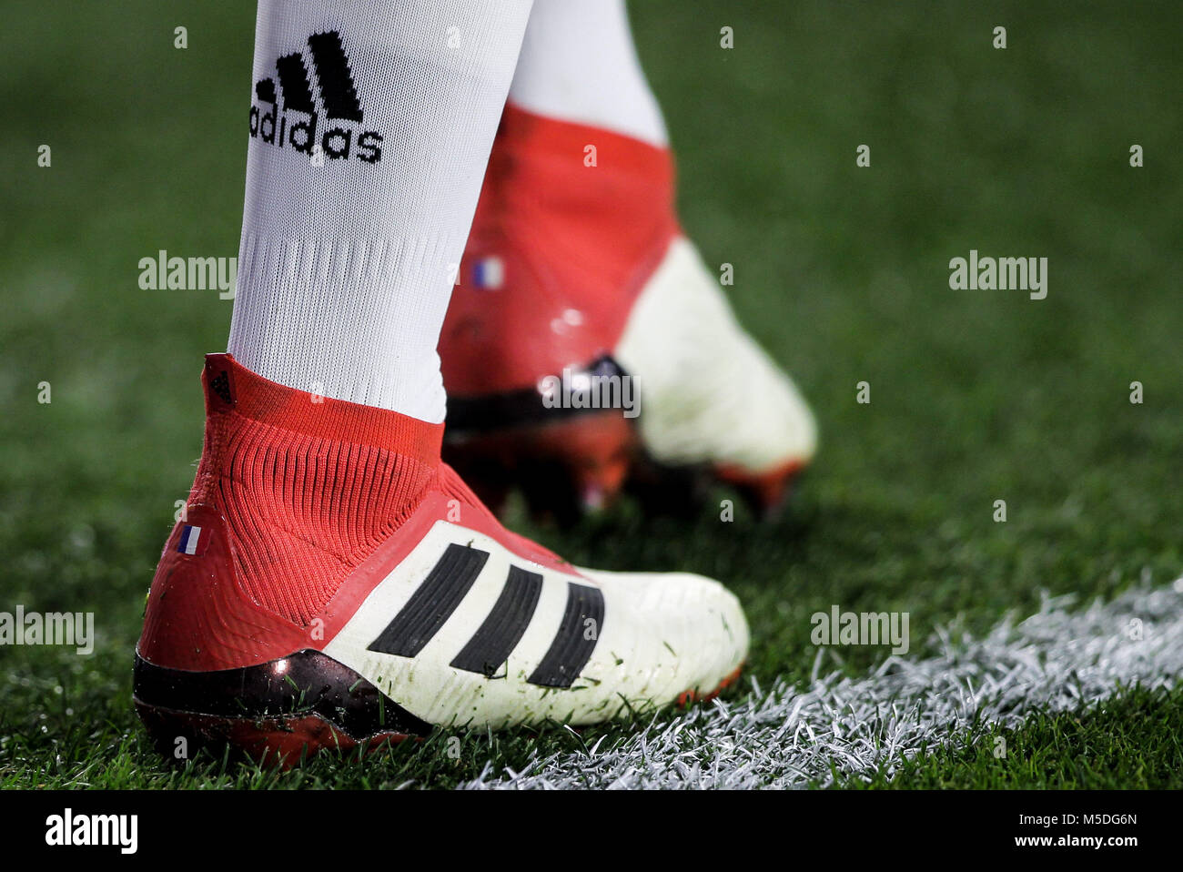 Die Adidas Stiefel von Paul Pogba von Manchester United Brighton Hove Albion v Manchester United Premier League Amex Stadion Brighton 19. August 2018 Stockfotografie Alamy
