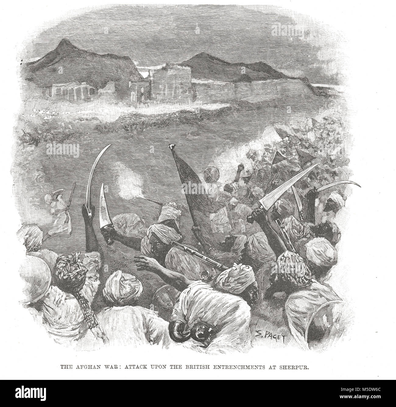 Belagerung der Sherpur Cantonment, 15. - 23. Dezember 1879, Kabul, Afghanistan während des Zweiten Anglo-Afghan Krieg Stockfoto