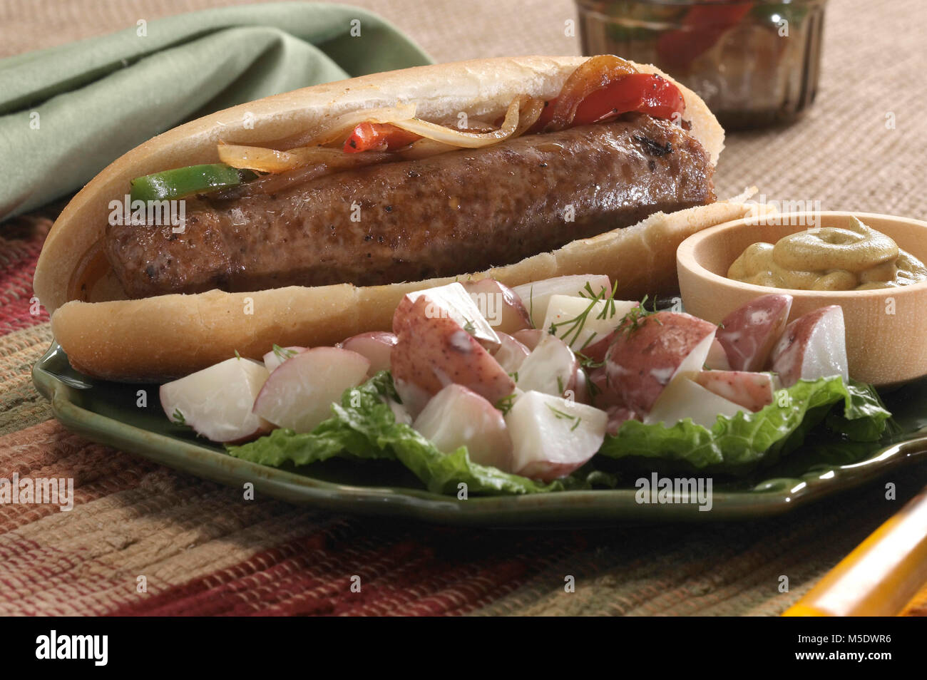 Gefüllte Wurst Sandwich Stockfoto