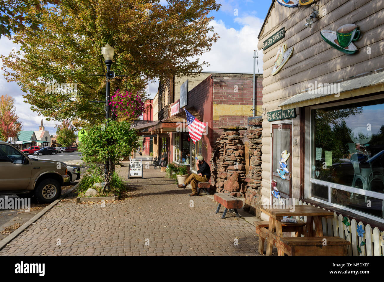 Nordamerika, USA, Nordwesten, Oregon, Wallowa County, Joseph, Main Street Stockfoto