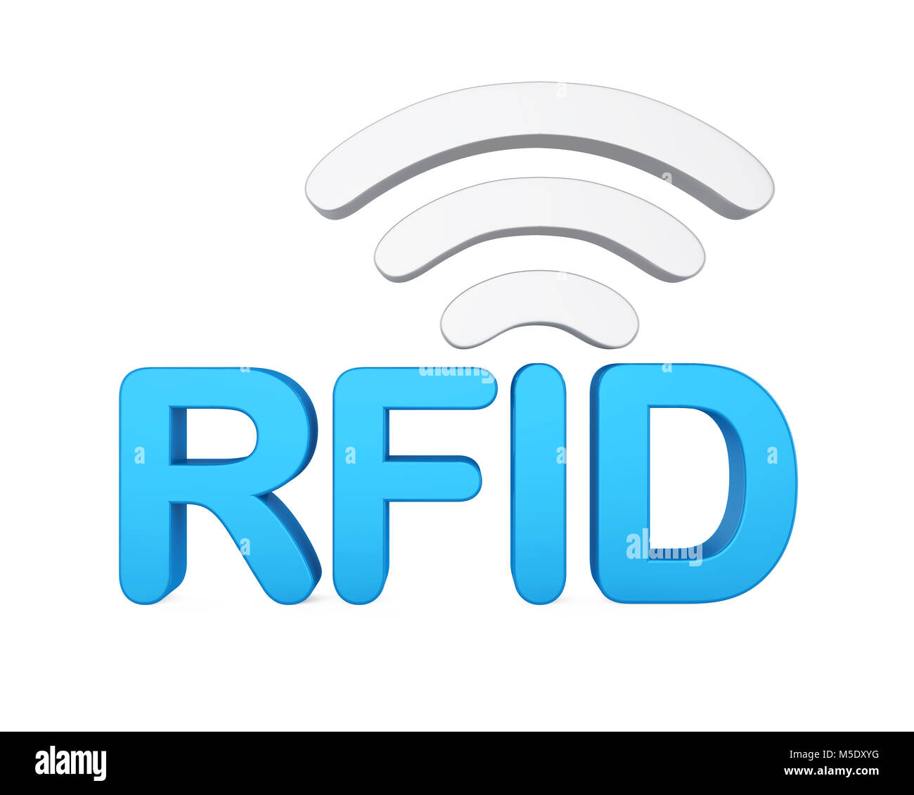 Wort 'RFID' mit Signal Netzwerk isoliert Stockfoto