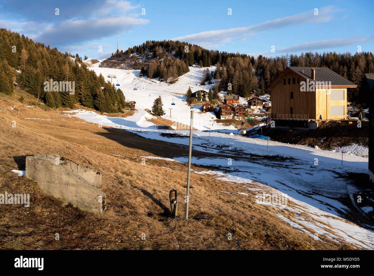 Schnee Mangel, Schweiz, Skigebiet, Skifahren, Wallis, Bettmeralp Stockfoto