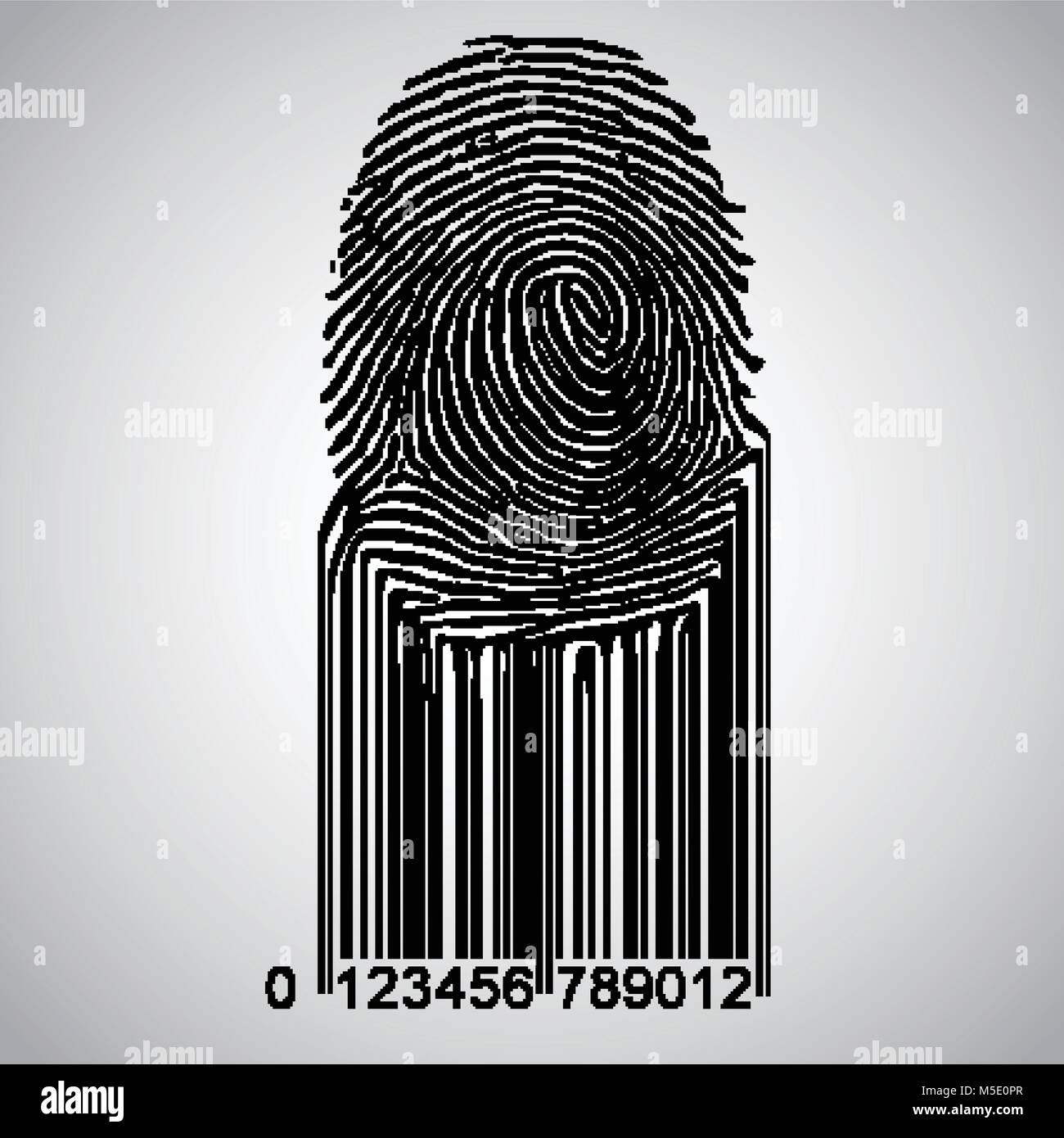 Fingerprint, Barcode, Vektor Stock Vektor
